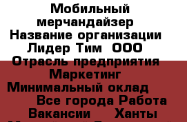 Мобильный мерчандайзер › Название организации ­ Лидер Тим, ООО › Отрасль предприятия ­ Маркетинг › Минимальный оклад ­ 22 500 - Все города Работа » Вакансии   . Ханты-Мансийский,Белоярский г.